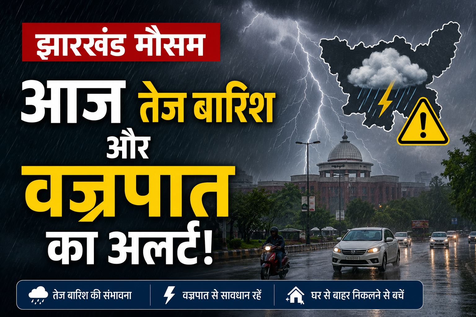 Jharkhand Weather Today: झारखंड में आज तेज बारिश और वज्रपात का अलर्ट