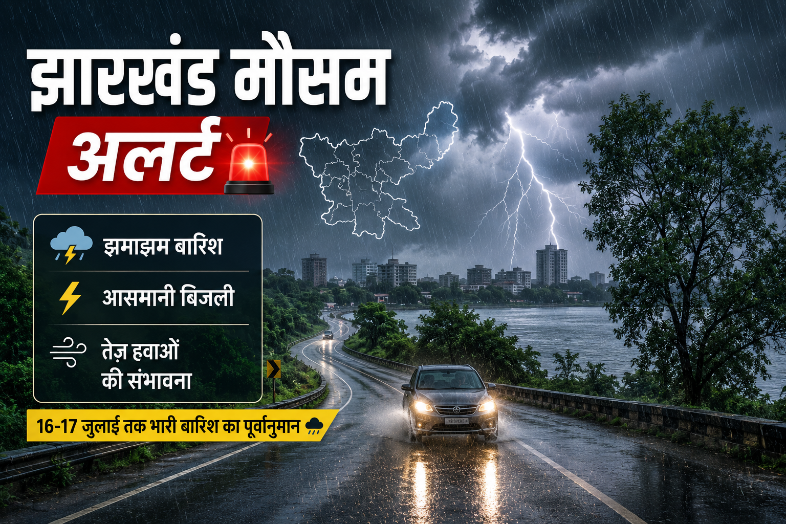 Jharkhand Weather News: झारखंड में मौसम का कहर! 2 दिन तक भारी बारिश और वज्रपात का अलर्ट